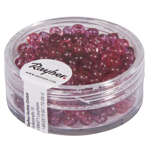 [R14382#264] Rocailles,ø 4 mm, Two Tone, rose oeillet, boîte 17 g