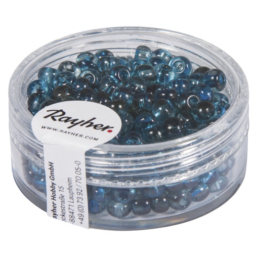 [R14382#370] Rocailles,ø 4 mm, Two Tone, bleu pigeon, boîte 17 g