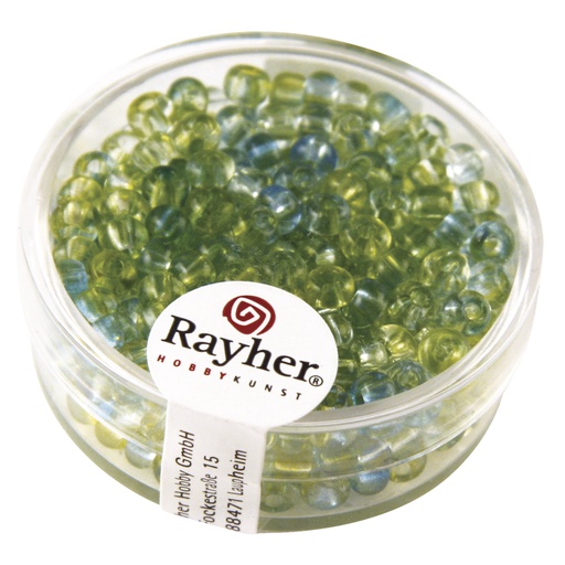 [R14382#390] Rocailles,ø 4 mm, Two Tone, bleu lagon, boîte 17 g