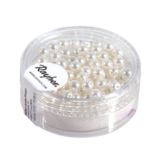 [R14400102] Renaissance Perles en verre , 4mm ø, blanc, boîte 85pces