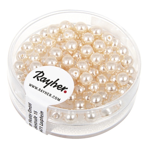 [R14400#270] Renaissance glaskralen, 4mm ø, poederroze, doosje 85st.