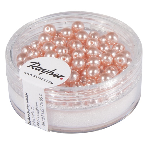 [R14400#271] Renaissance glaskralen, 4mm ø, schelp-roze, doosje 85st.