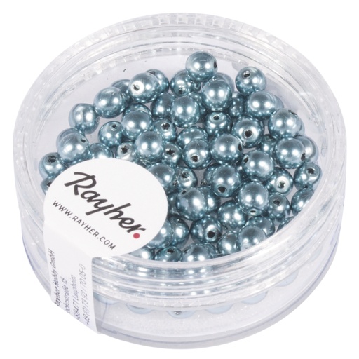 [R14400#354] Renaissance Perles en verre , 4mm ø, aqua, boîte 85pces