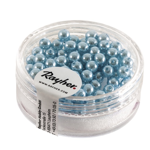 [R14400#356] Renaissance Perles en verre , 4mm ø, bleu clair, boîte 85pces