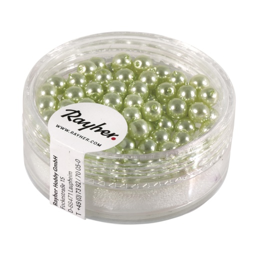 [R14400#414] Renaissance Perles en verre , 4mm ø, vert tilleul, boîte 85pces