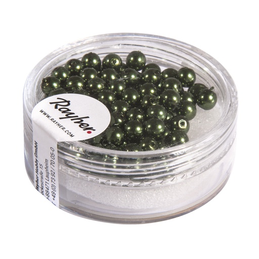 [R14400#429] Renaissance Perles en verre , 4mm ø, émeraude, boîte 85pces