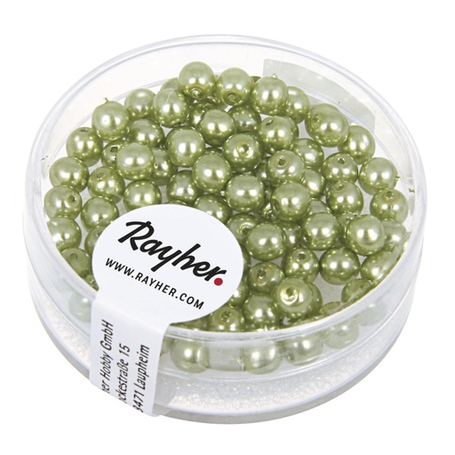 [R14400#432] Renaissance glaskralen, 4mm ø, jade, doosje 85st.
