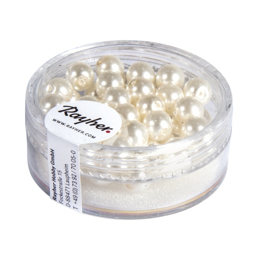 [R14401102] Renaissance glaskralen, 6mm ø, wit, doosje 45st.