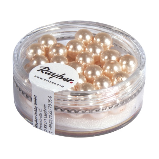 [R14401270] Renaissance glaskralen, 6mm ø, poederroze, doosje 45st.