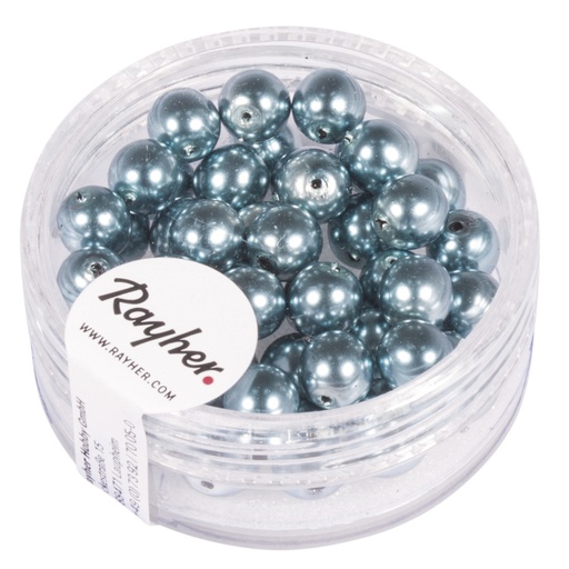 [R14401#354] Renaissance glaskralen, 6mm ø, aqua, doosje 45st.