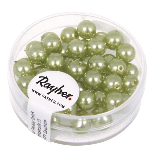 [R14401#432] Renaissance Perles en verre , 6mm ø, jade, boîte 45pces