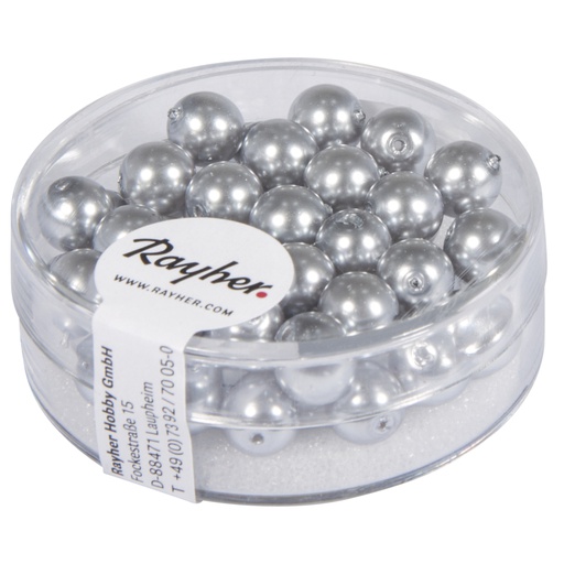 [R14401#561] Renaissance Perles en verre , 6mm ø, gris argenté, boîte 45pces