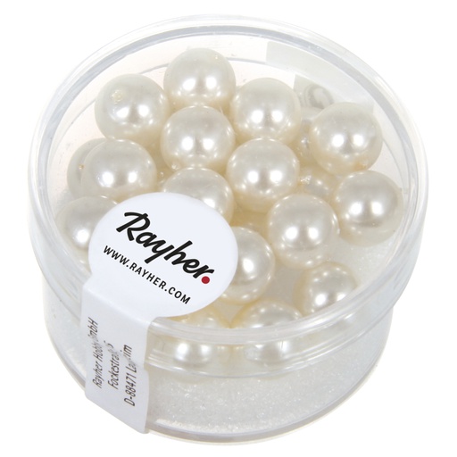[R14402#102] Renaissance Perles en verre , 8mm ø, blanc, boîte 25pces