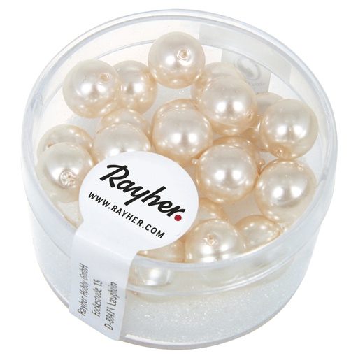 [R14402#270] Renaissance glaskralen, 8mm ø, poederroze, doosje 25st.