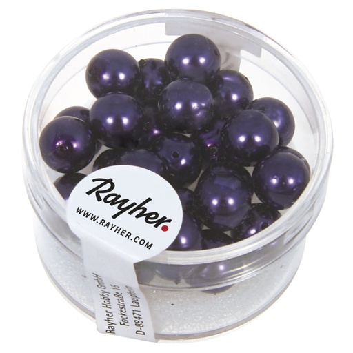 [R14402#316] Renaissance Perles en verre , 8mm ø, prune, boîte 25pces