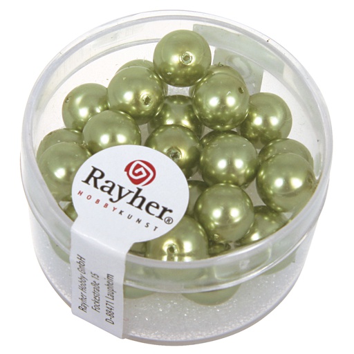 [R14402#432] Renaissance Perles en verre , 8mm ø, jade, boîte 25pces
