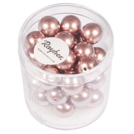 [R14403#221] Renaissance glaskralen, 10mm ø, antiek roze, doosje 35st.
