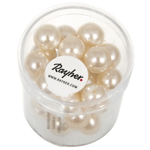 [R14403#270] Renaissance glaskralen, 10mm ø, poederroze, doosje 35st.
