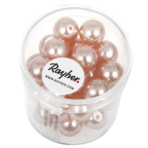 [R14403#271] Renaissance glaskralen, 10mm ø, schelp-roze, doosje 35st.