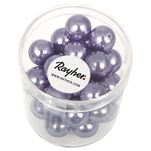 [R14403#308] Renaissance Perles en verre , 10mm ø, lilas, boîte 35pces