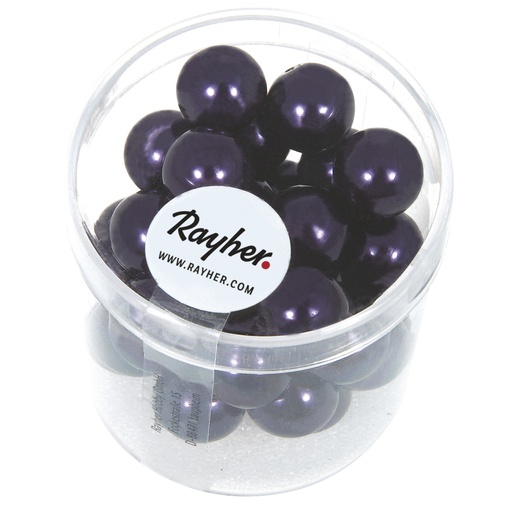[R14403#316] Renaissance glaskralen, 10mm ø, pruim, doosje 35st.