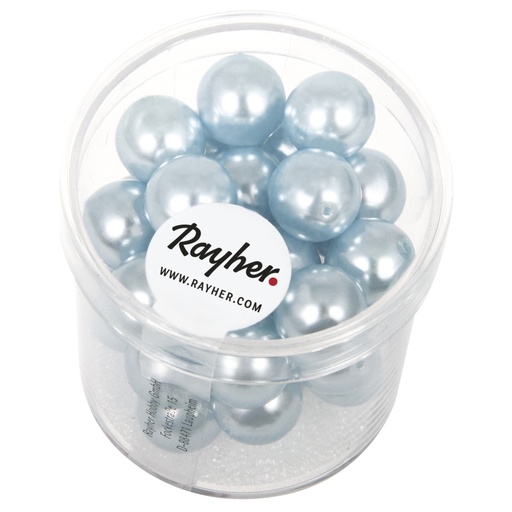 [R14403#356] Renaissance glaskralen, 10mm ø, lichtblauw, doosje 35st.