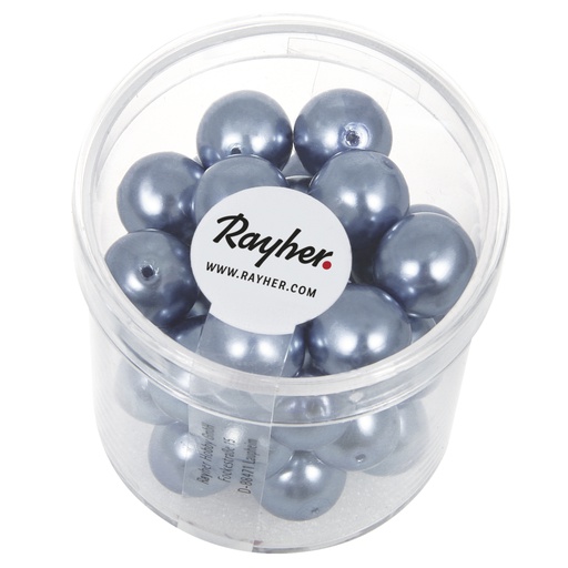 [R14403#374] Renaissance glaskralen, 10mm ø, azuurblauw, doosje 35st.