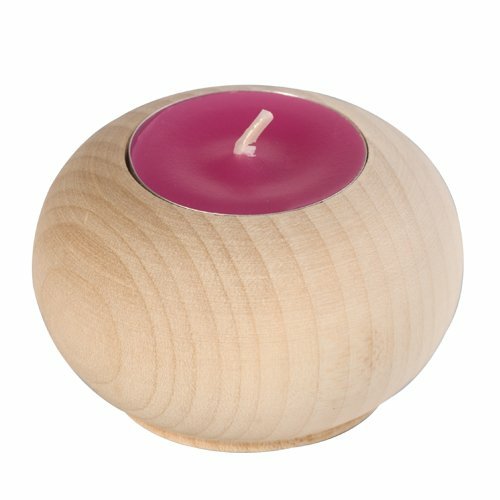 [054169] Theelichthouder bolvormig, 7 cm - Beukenhout