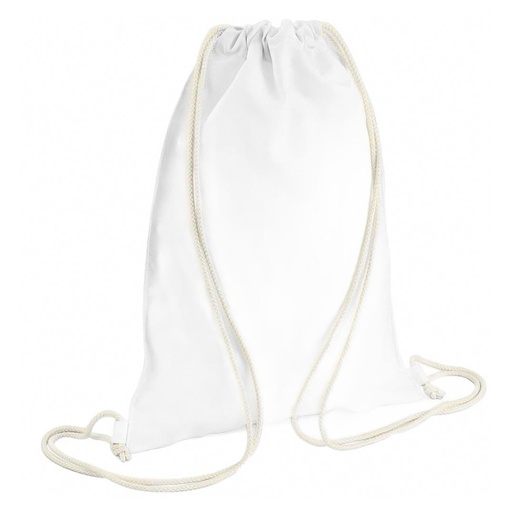 [925118] Rugzak met treksluiting 37x41 cm, 100% katoen - wit