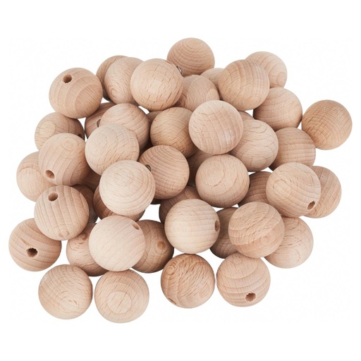 [P211020] Houten Ballen 20mm, 50 stuks