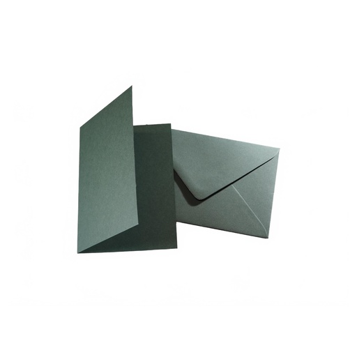 [066700#58] Cartes de Voeux 10,5x15cm - 10 pieces - vert sapin 