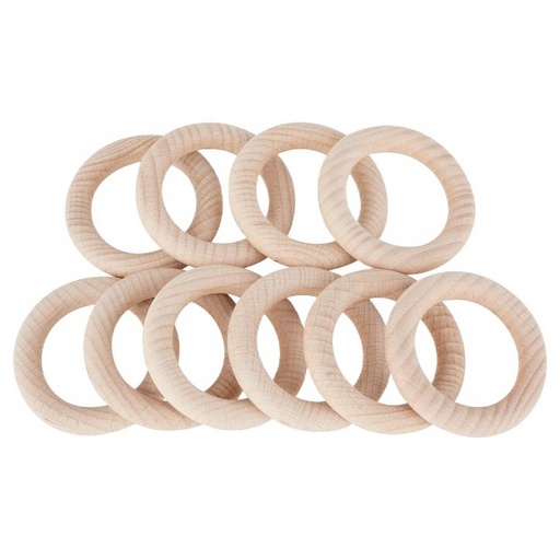 [058170] Houten Ringen 70 mm, Naturel - 10 stuks