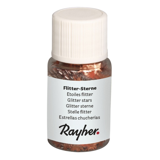 [R39377#640] Etoiles flitter, ø 3mm, cuivre brillant, PET, flacon 10ml