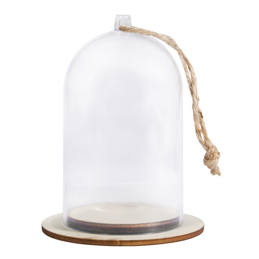 [R46121000] Kunststof kap met sokkel, 6cm ø, 9cm, met jutekoord