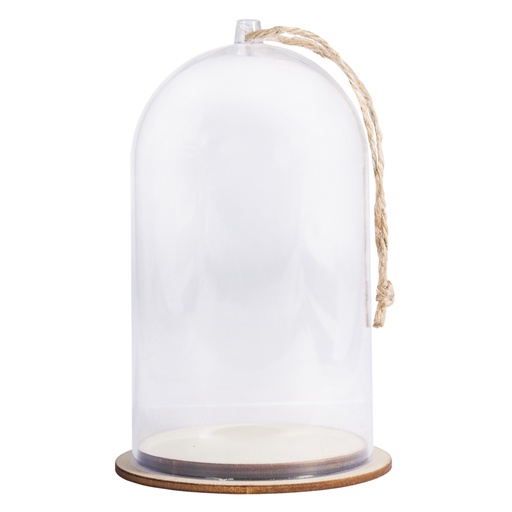 [R46122000] Kunststof kap met sokkel, 8cm ø, 13cm, met jutekoord
