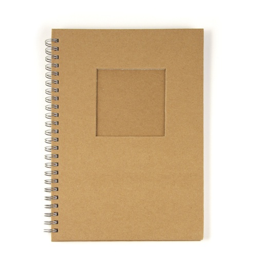 [R8160400] Carnet, avec découpe passepartout, f.h., Carré, DIN A6, 60 feuilles, 70g/m2