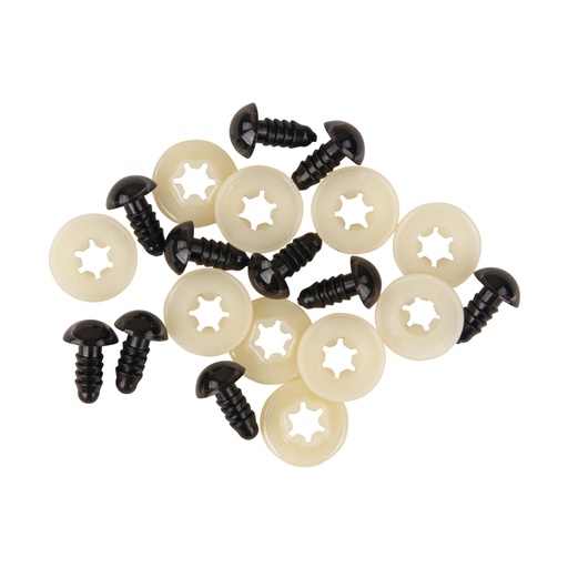 [R8911005] Yeux de sécurité en plastique brun ø 9mm, sac 10pc