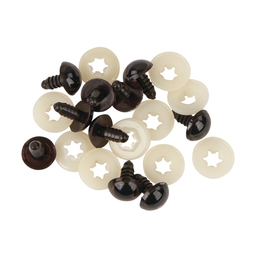 [R8911105] Yeux de sécurité en plastique brun ø 12mm, sac 10pc