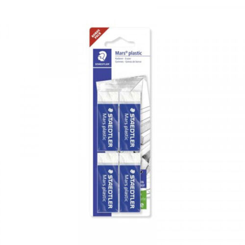 [S52650BK4PS] Staedtler Gomme plastique Mars blister 4 pc (3 + 1 gratuit)