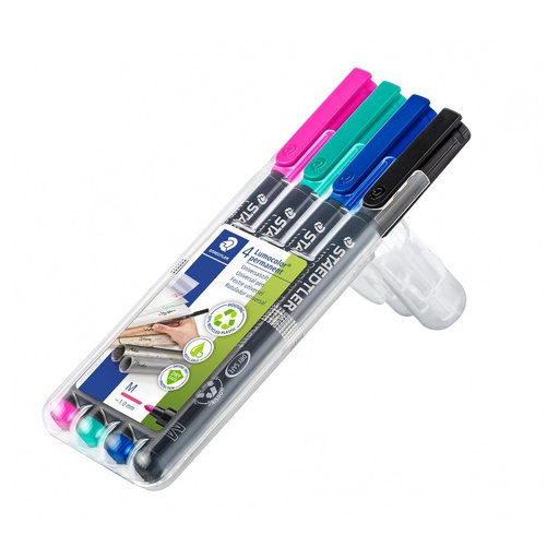 [S317WP41] Staedtler Lumocolor M permanent - Box 4 pc new colours
