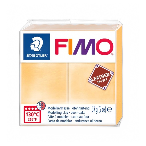 [S8010L#109] Fimo leather-effect boetseerklei, 57gr - saffraan geel