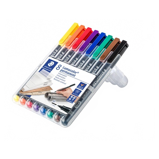 [S317WP8] Staedtler Lumocolor permanent (M) - Box 8p - Assortiment