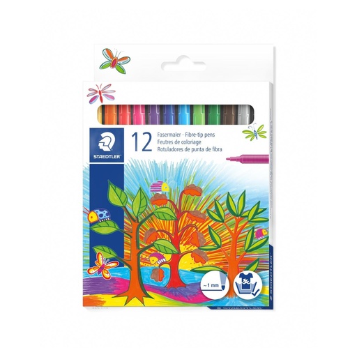 [S325C12] Staedtler Kleurstiften, kartonnen etui 12st - kleurassortiment