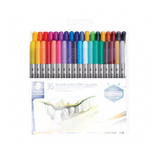 [S3200TB36] Staedtler feutre à double pointe - set 36 pc Design Journey
