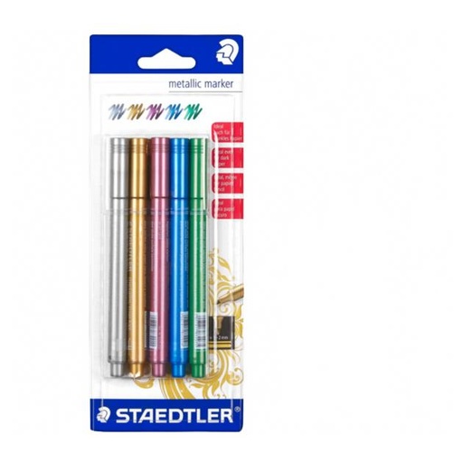 [S8323SBK5] Staedtler metallic stiften DJ, blister - 5 kleuren