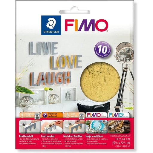 [S8781#11] Fimo métal en feuilles or 10 feuilles
