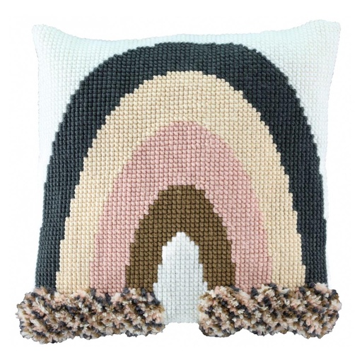 [PA4043#006] Kit smyrne et point de croix 40x40cm, Arc-en-ciel pastel