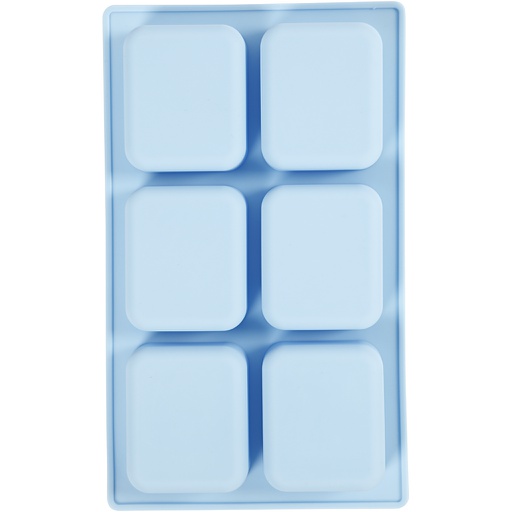 [CR371812] Siliconenvormen, lichtblauw, H: 2,5 cm, L: 26 cm, B: 15,5 cm, 100 ml, 1 stuk