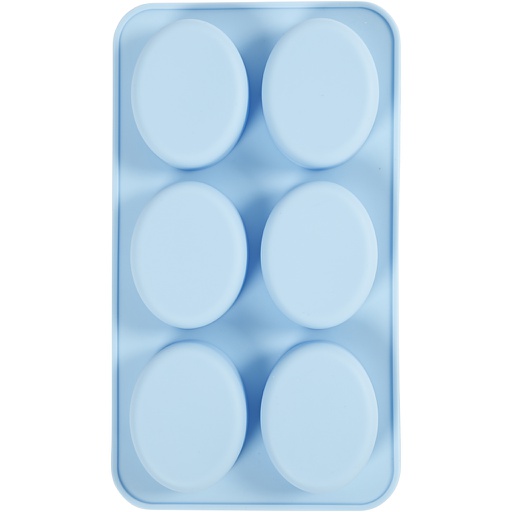 [CR371810] Siliconen vormen, H: 2,4 cm, L: 7,7 cm, B: 6 cm, 6x100 ml, 1 stuk