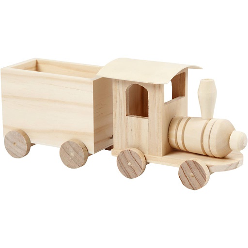 [CR57977] Train jouet avec wagon, H: 9,5 cm, L: 21,5 cm, L: 6,5 cm, 1 pièce